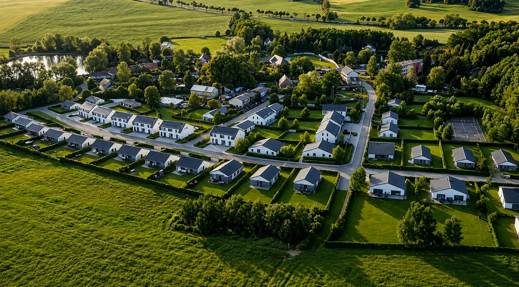 Resort Květnová — letecký pohled na rezidenční projekt